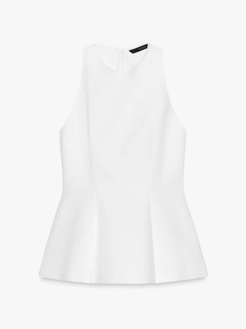 Zara White Flared Peplum Tank